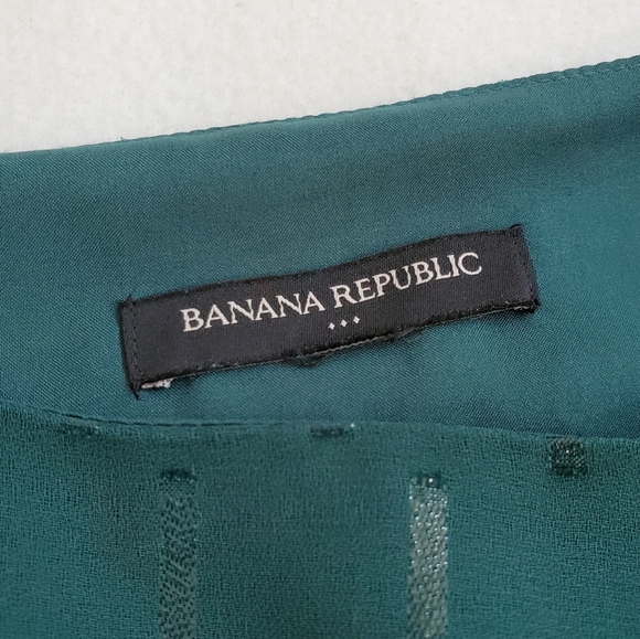 Banana Republic Forest Green Boat Neck Long Sleeve Blouse - Picture 6 of 7